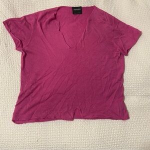 Giorgio Armani Fuchsia V-Neck Knit Tee